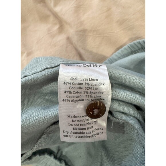 Dandy Del Mar Mens XS Green Brisa Cuban Short Sleeve + Pants Linen Embroidered - Picture 7 of 16